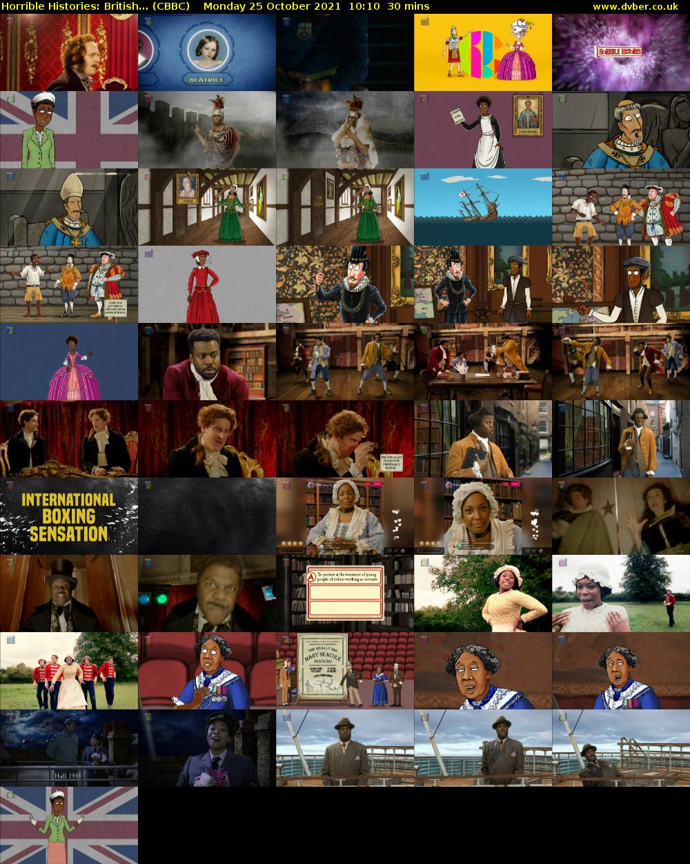 Horrible Histories: British... (CBBC) Monday 25 October 2021 10:10 - 10:40