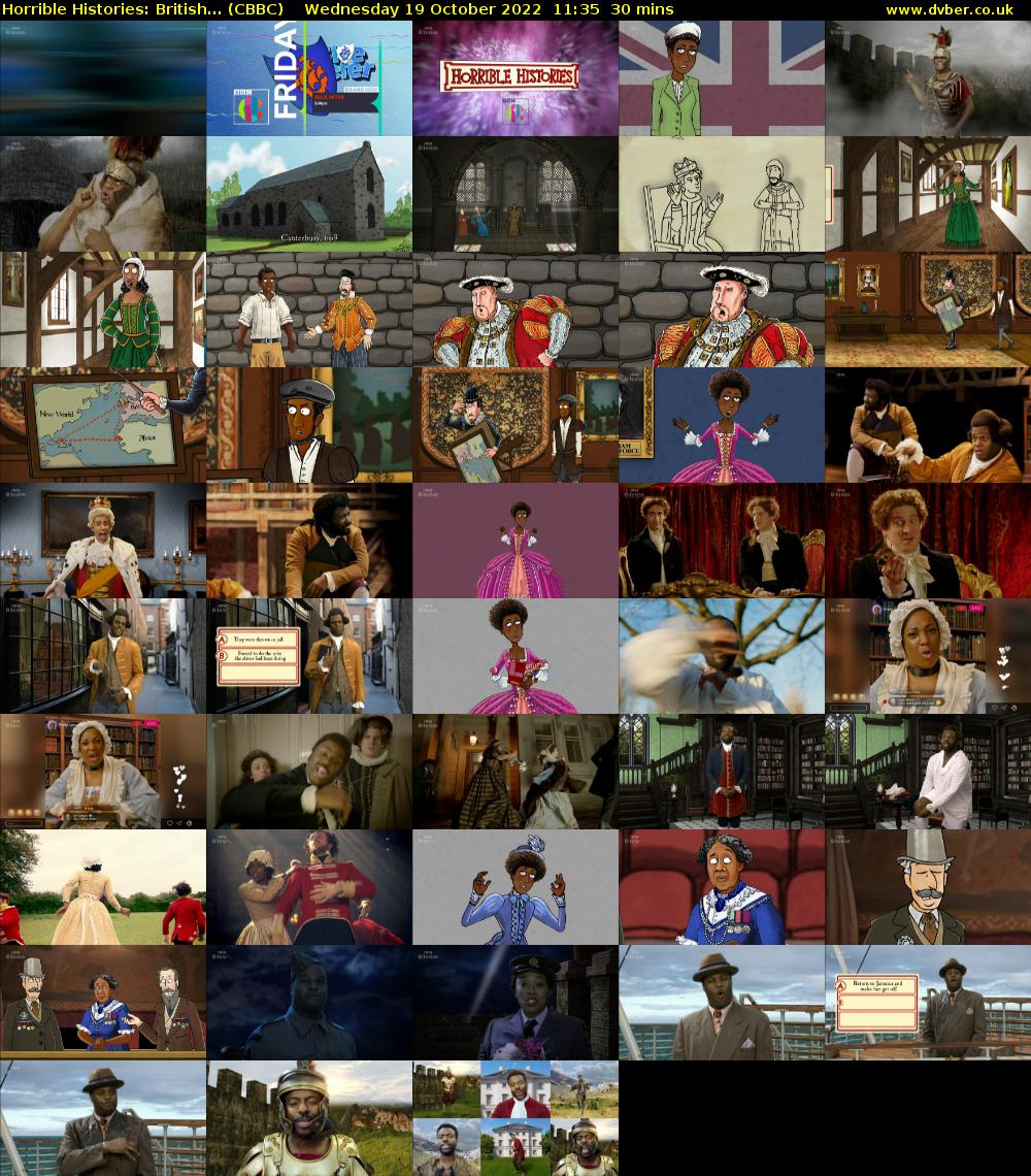 Horrible Histories: British... (CBBC) Wednesday 19 October 2022 11:35 - 12:05