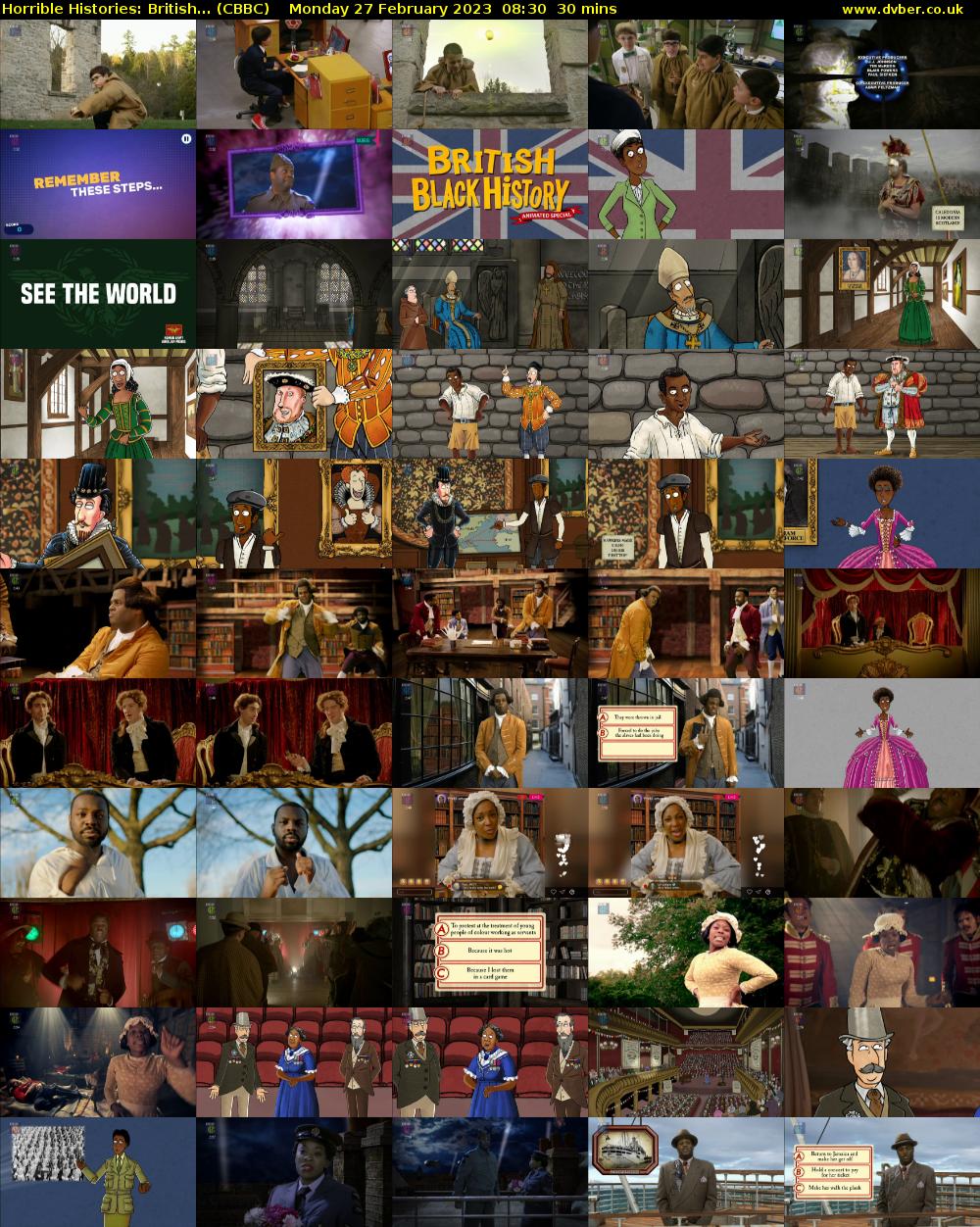Horrible Histories: British... (CBBC) Monday 27 February 2023 08:30 - 09:00