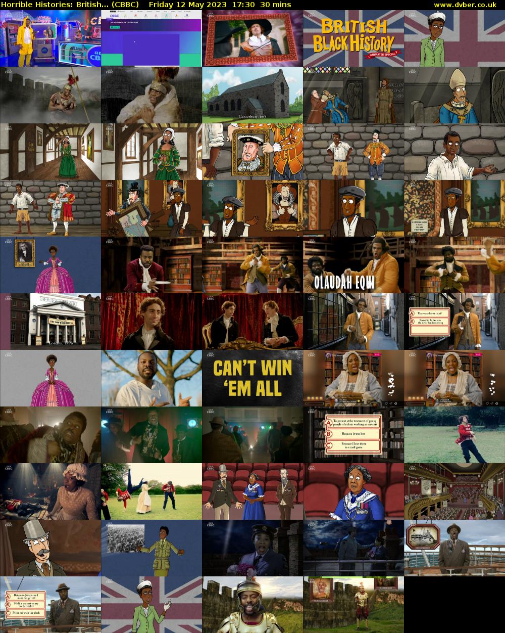 Horrible Histories: British... (CBBC) Friday 12 May 2023 17:30 - 18:00