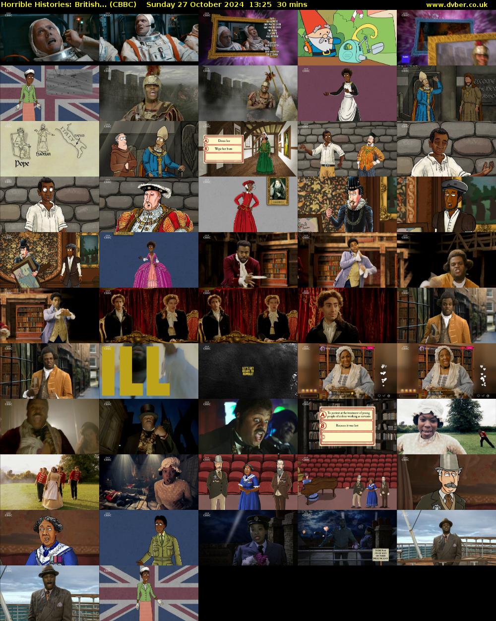 Horrible Histories: British... (CBBC) Sunday 27 October 2024 13:25 - 13:55