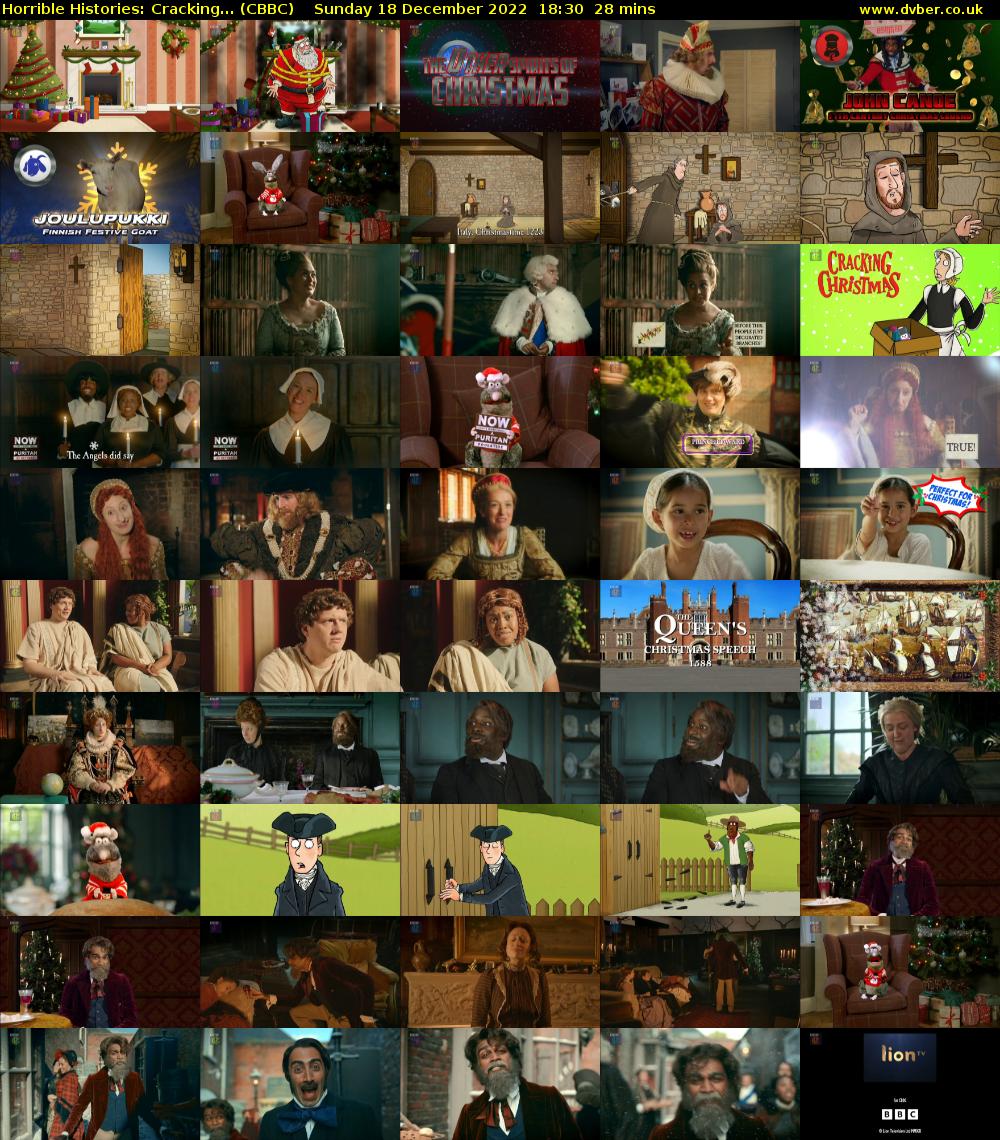 Horrible Histories: Cracking... (CBBC) Sunday 18 December 2022 18:30 - 18:58
