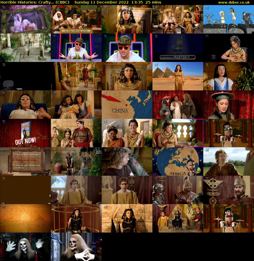 Horrible Histories: Crafty... (CBBC) Sunday 11 December 2022 13:35 - 14:00