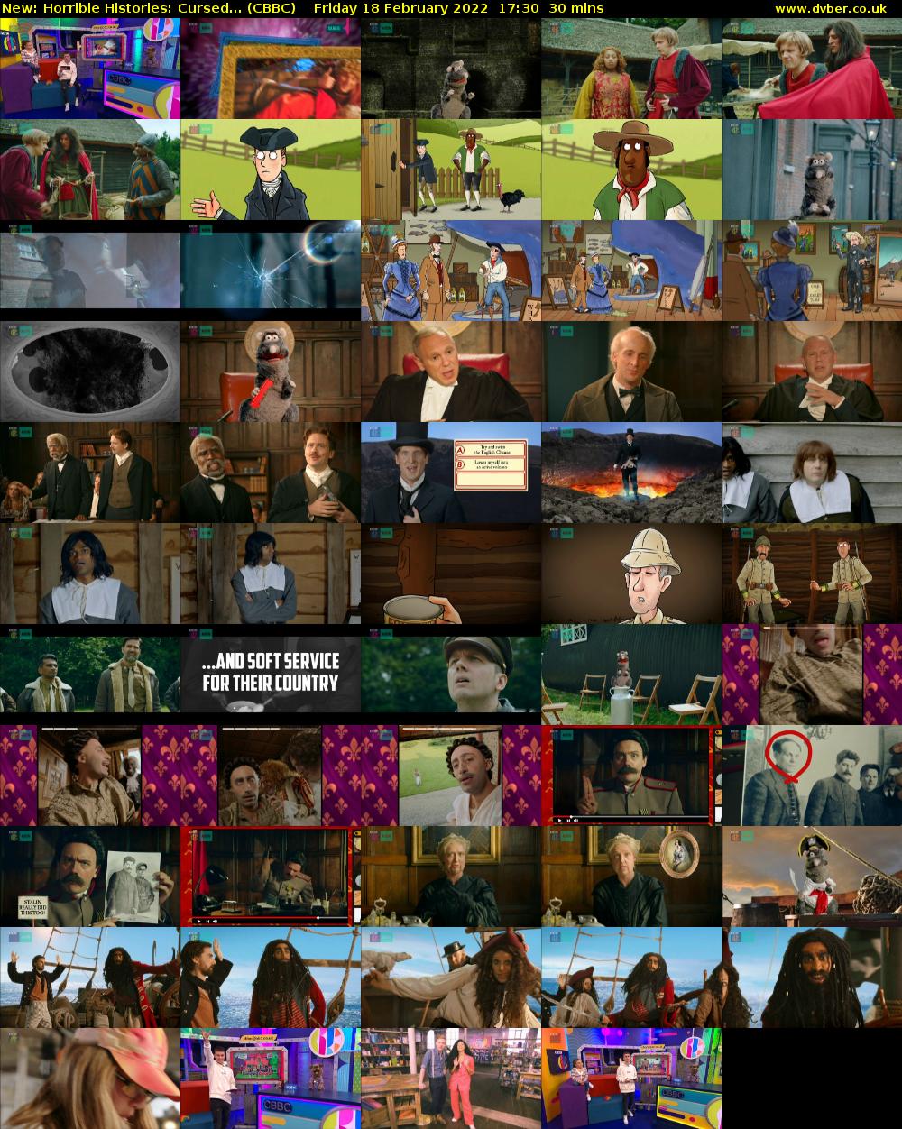 Horrible Histories: Cursed... (CBBC) Friday 18 February 2022 17:30 - 18:00