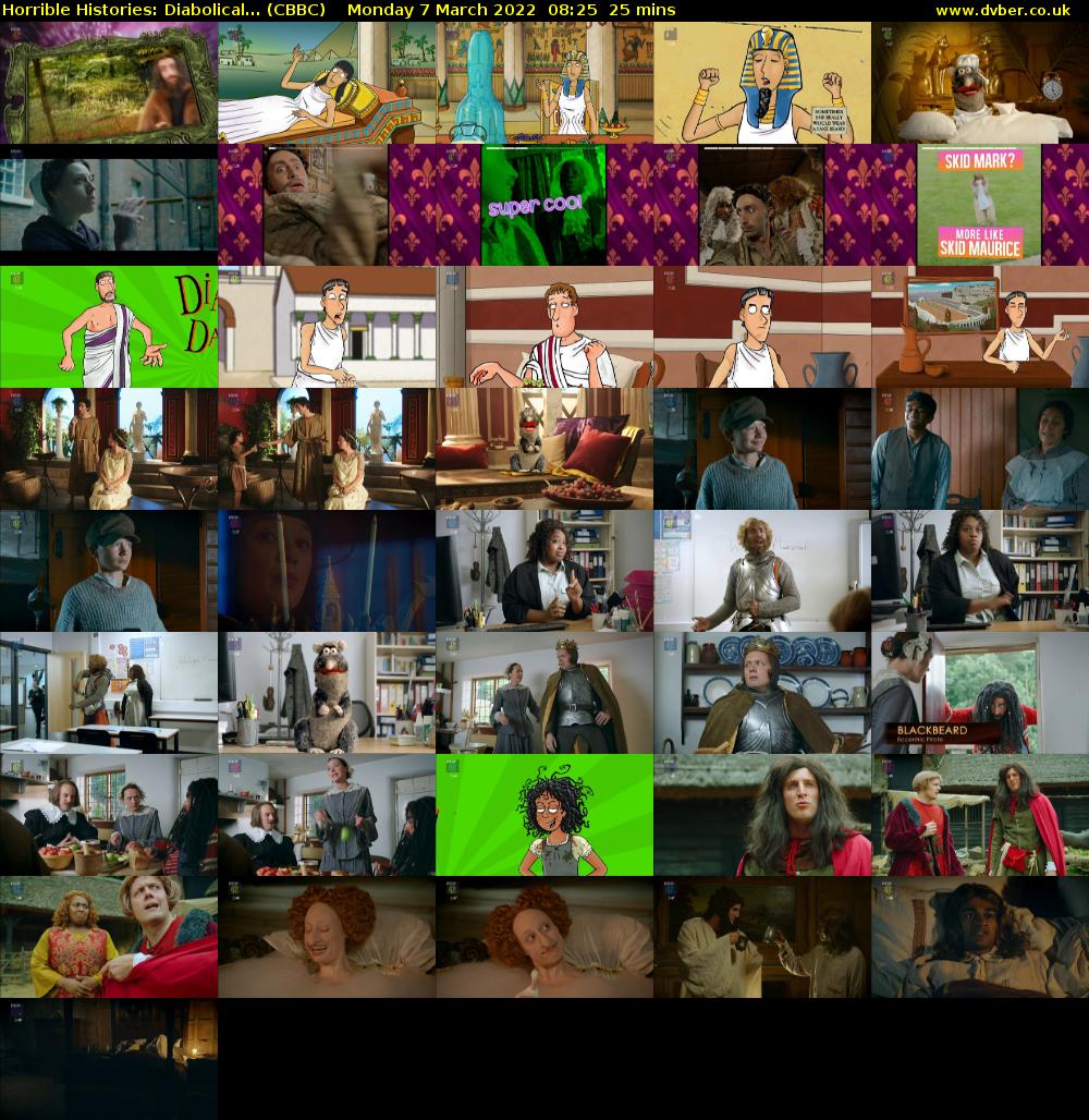 Horrible Histories: Diabolical... (CBBC) Monday 7 March 2022 08:25 - 08:50