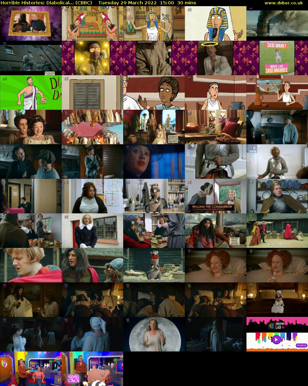 Horrible Histories: Diabolical... (CBBC) Tuesday 29 March 2022 15:00 - 15:30