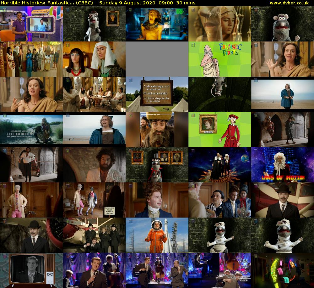 Horrible Histories: Fantastic... (CBBC) Sunday 9 August 2020 09:00 - 09:30