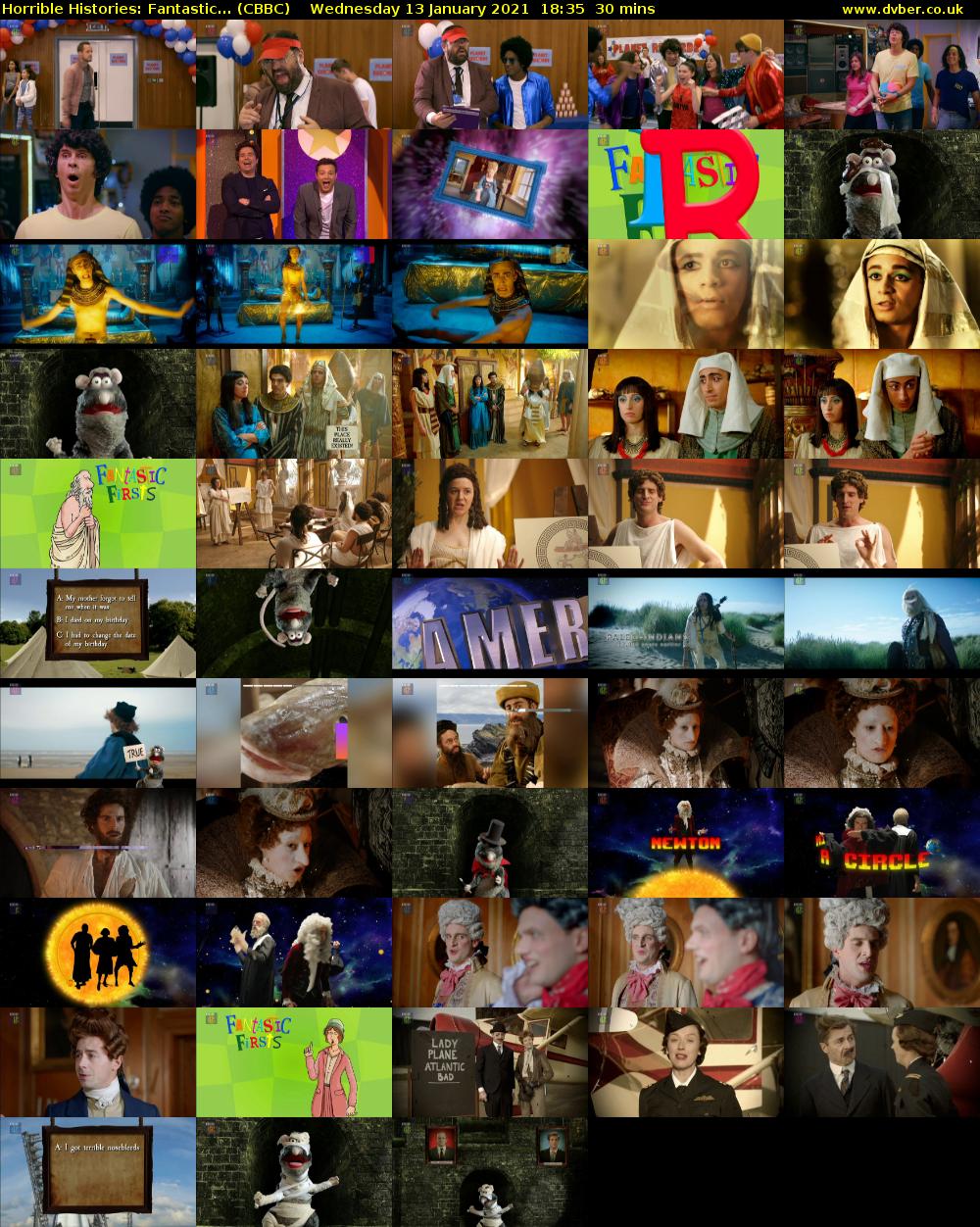 Horrible Histories: Fantastic... (CBBC) Wednesday 13 January 2021 18:35 - 19:05