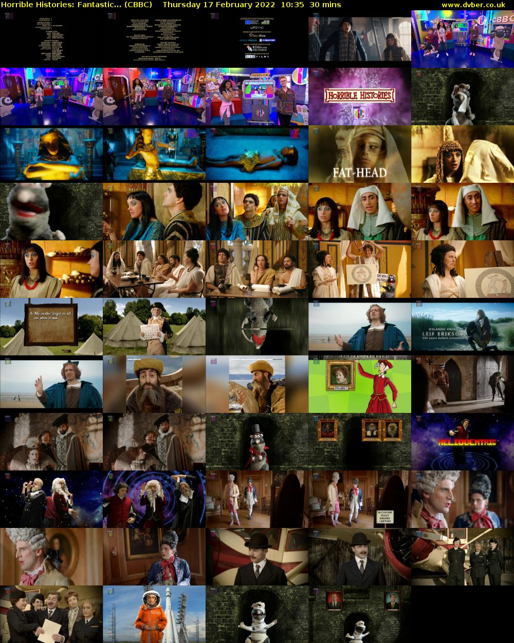 Horrible Histories: Fantastic... (CBBC) Thursday 17 February 2022 10:35 - 11:05
