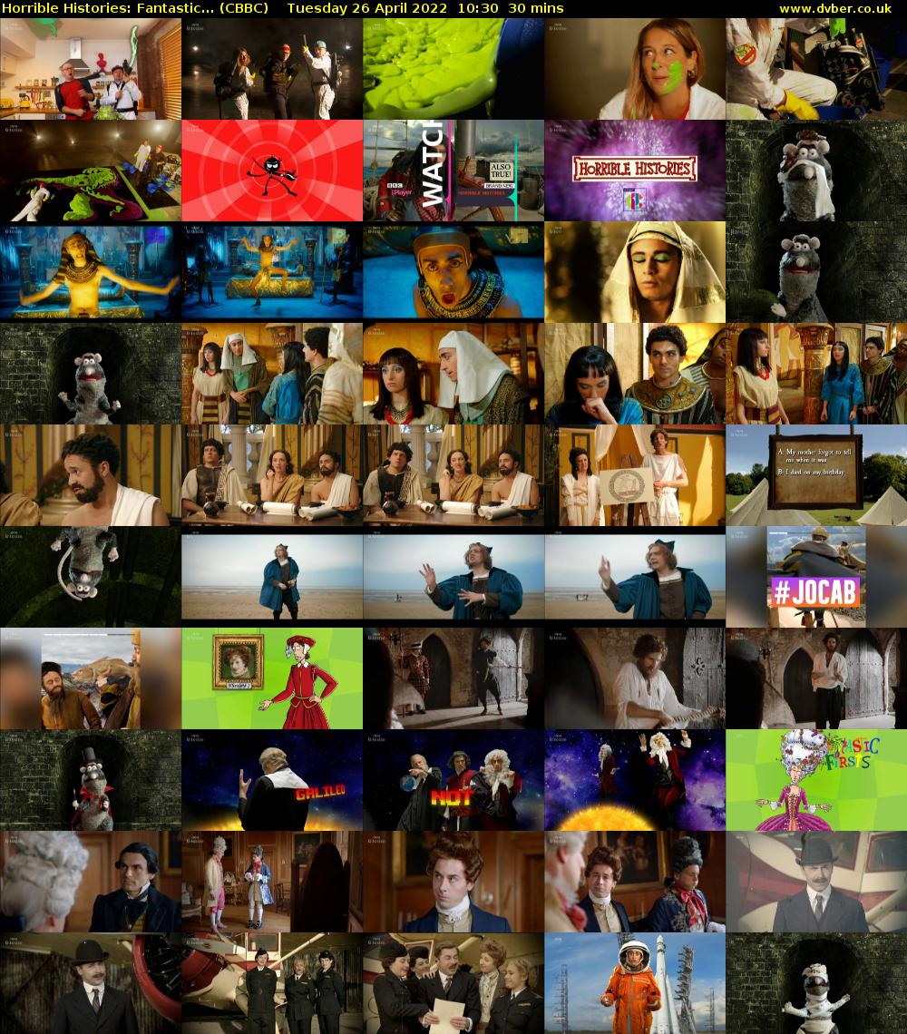 Horrible Histories: Fantastic... (CBBC) Tuesday 26 April 2022 10:30 - 11:00