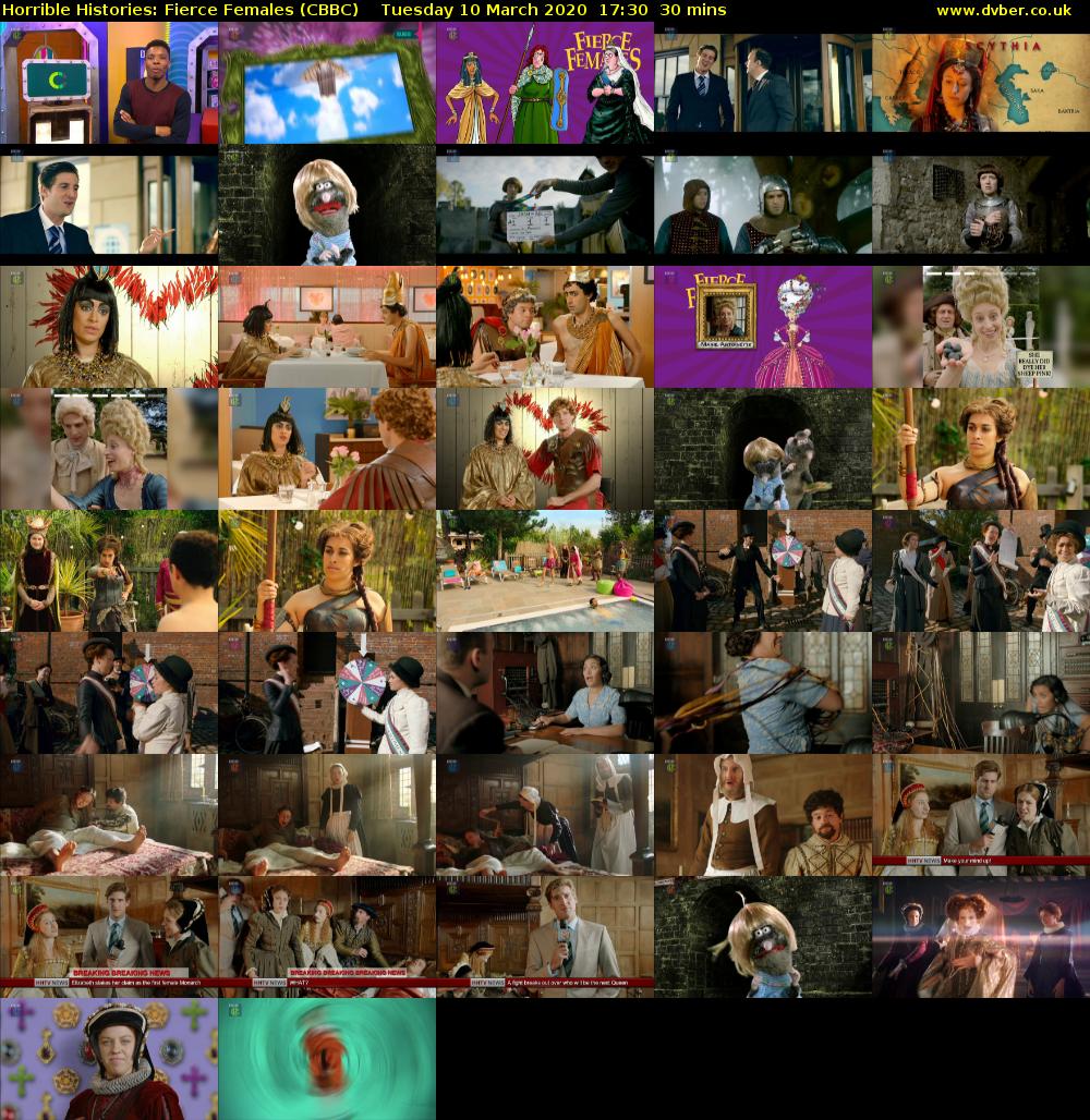 Horrible Histories: Fierce Females (CBBC) Tuesday 10 March 2020 17:30 - 18:00