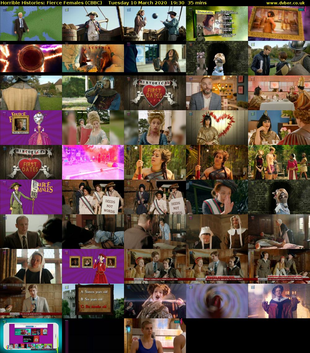 Horrible Histories: Fierce Females (CBBC) Tuesday 10 March 2020 19:30 - 20:05