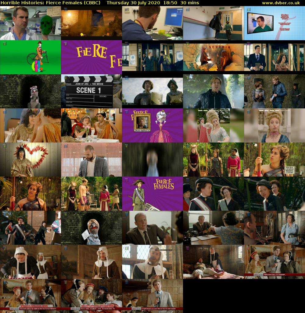 Horrible Histories: Fierce Females (CBBC) Thursday 30 July 2020 18:50 - 19:20