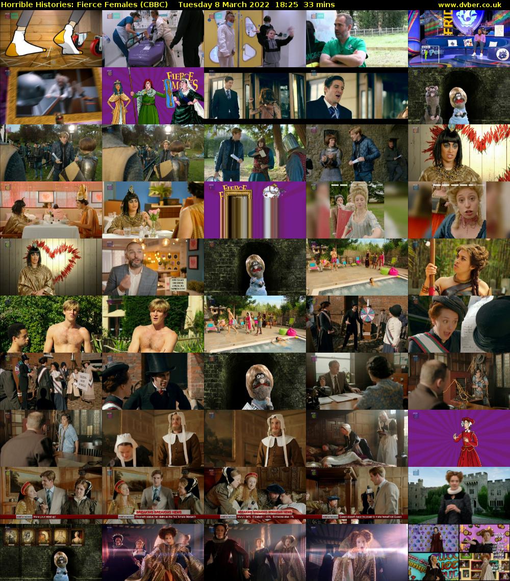 Horrible Histories: Fierce Females (CBBC) Tuesday 8 March 2022 18:25 - 18:58