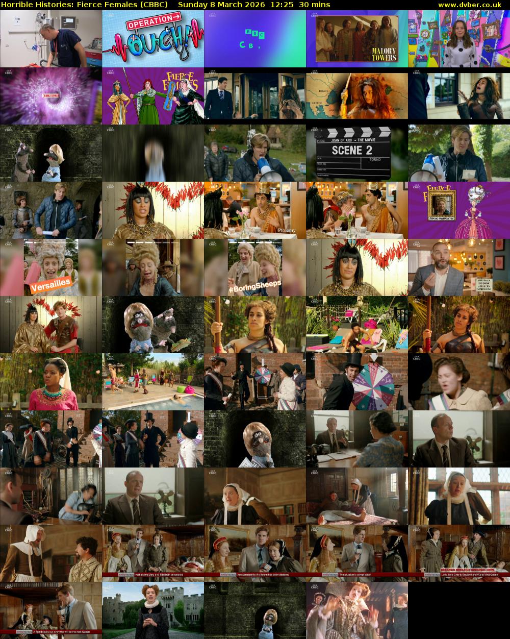 Horrible Histories: Fierce Females (CBBC) Sunday 8 March 2026 12:25 - 12:55