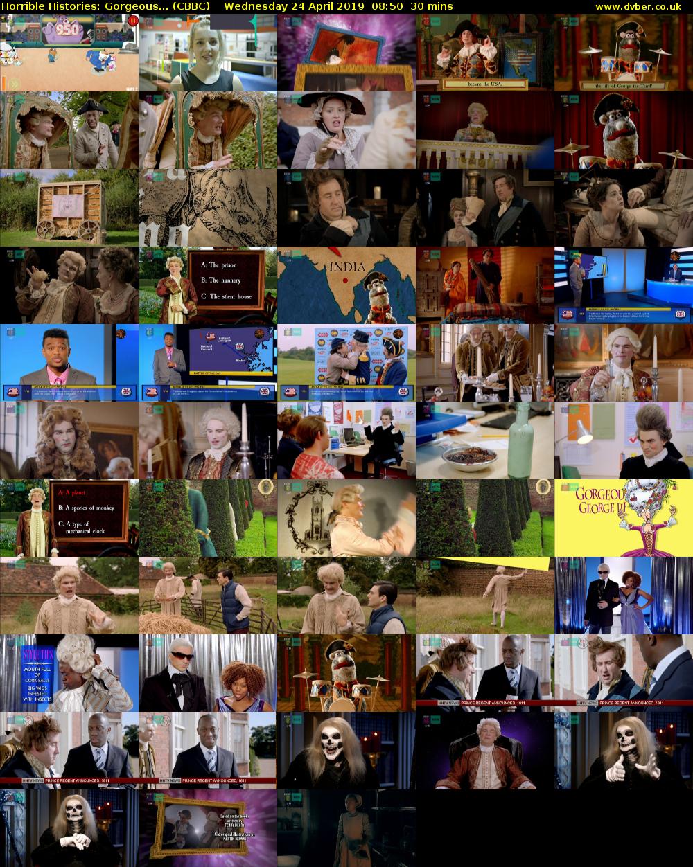 Horrible Histories: Gorgeous... (CBBC) Wednesday 24 April 2019 08:50 - 09:20