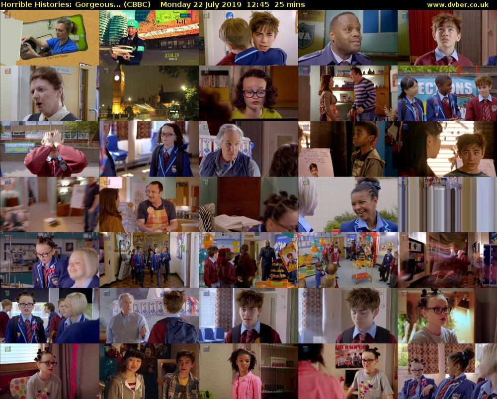 Horrible Histories: Gorgeous... (CBBC) Monday 22 July 2019 12:45 - 13:10