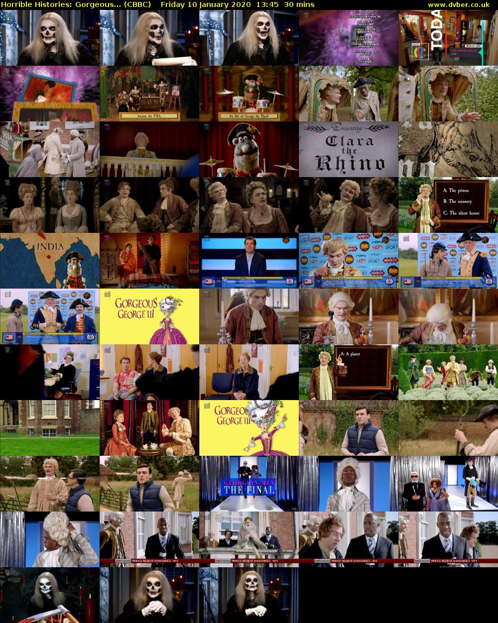 Horrible Histories: Gorgeous... (CBBC) Friday 10 January 2020 13:45 - 14:15