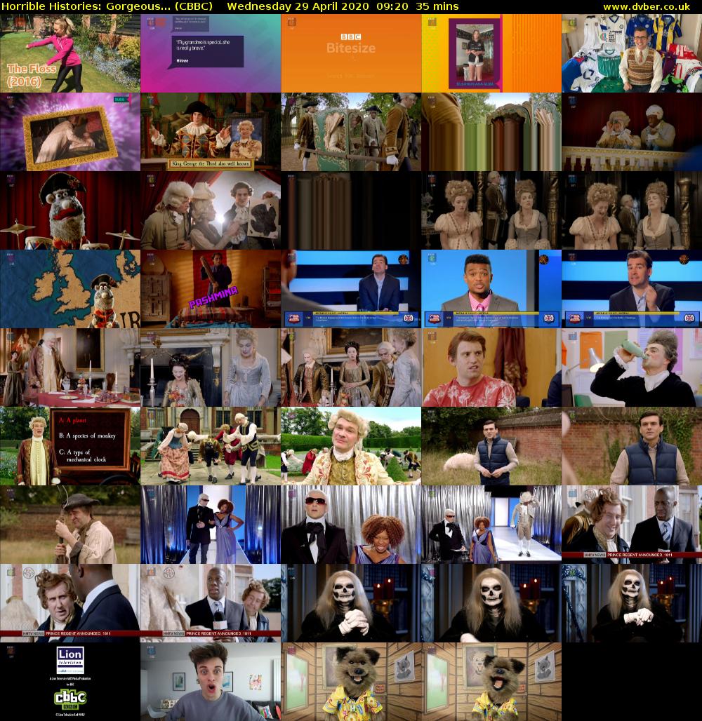 Horrible Histories: Gorgeous... (CBBC) Wednesday 29 April 2020 09:20 - 09:55