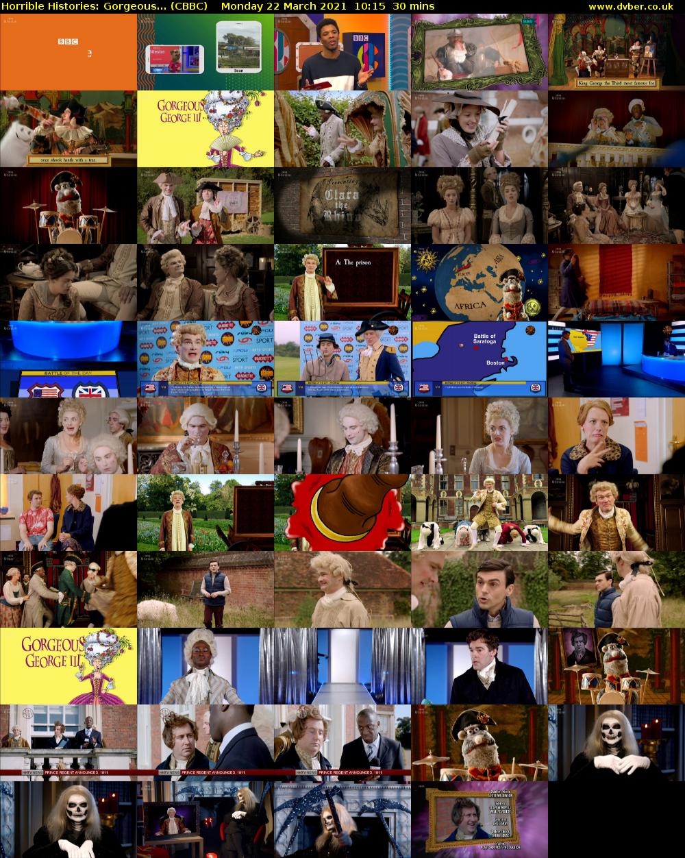 Horrible Histories: Gorgeous... (CBBC) Monday 22 March 2021 10:15 - 10:45