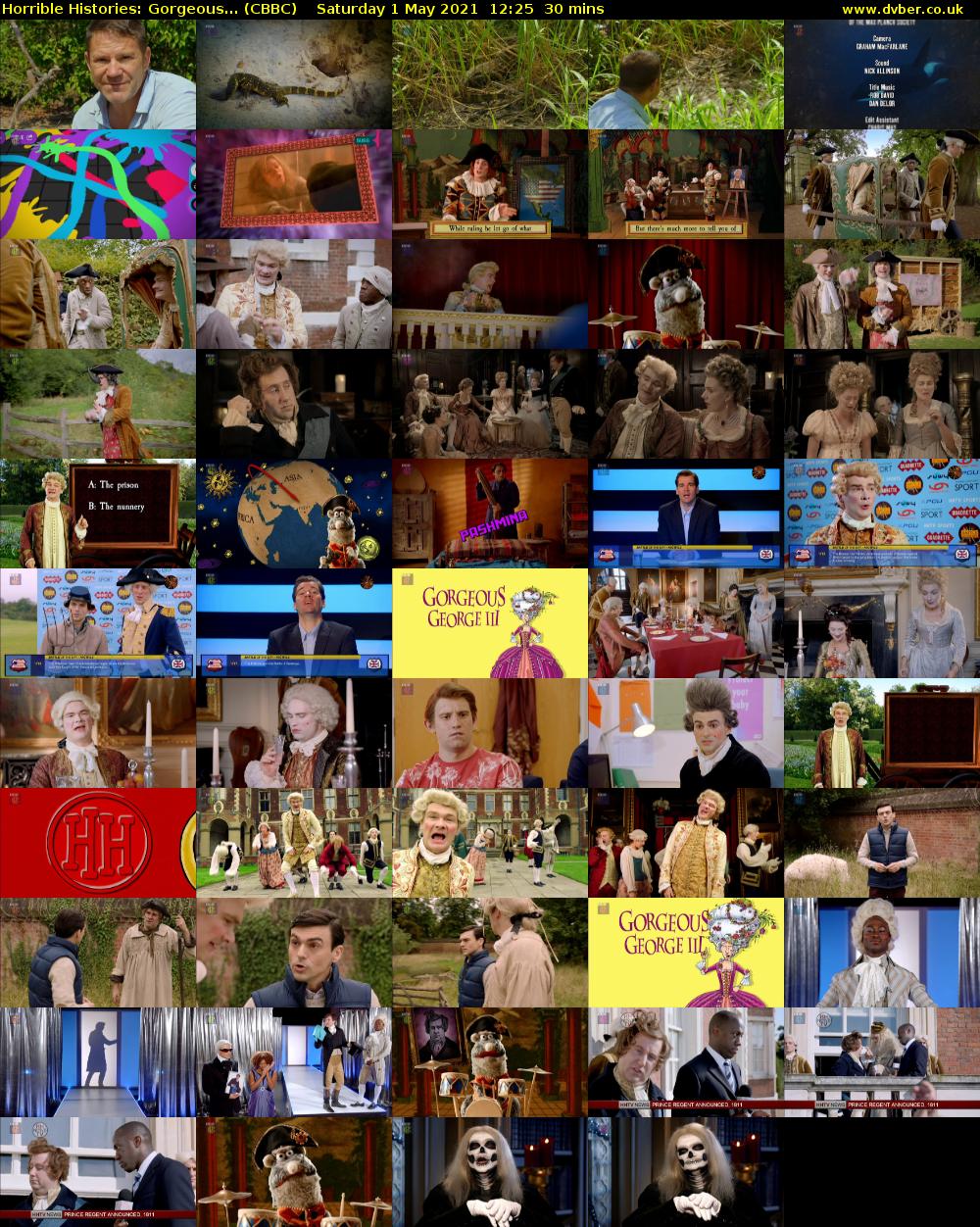 Horrible Histories: Gorgeous... (CBBC) Saturday 1 May 2021 12:25 - 12:55