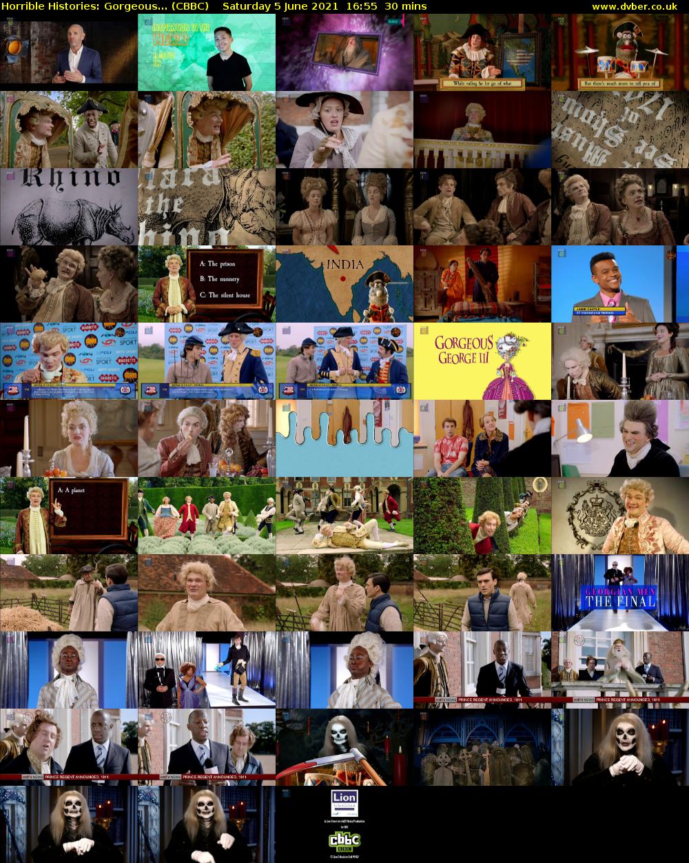 Horrible Histories: Gorgeous... (CBBC) Saturday 5 June 2021 16:55 - 17:25