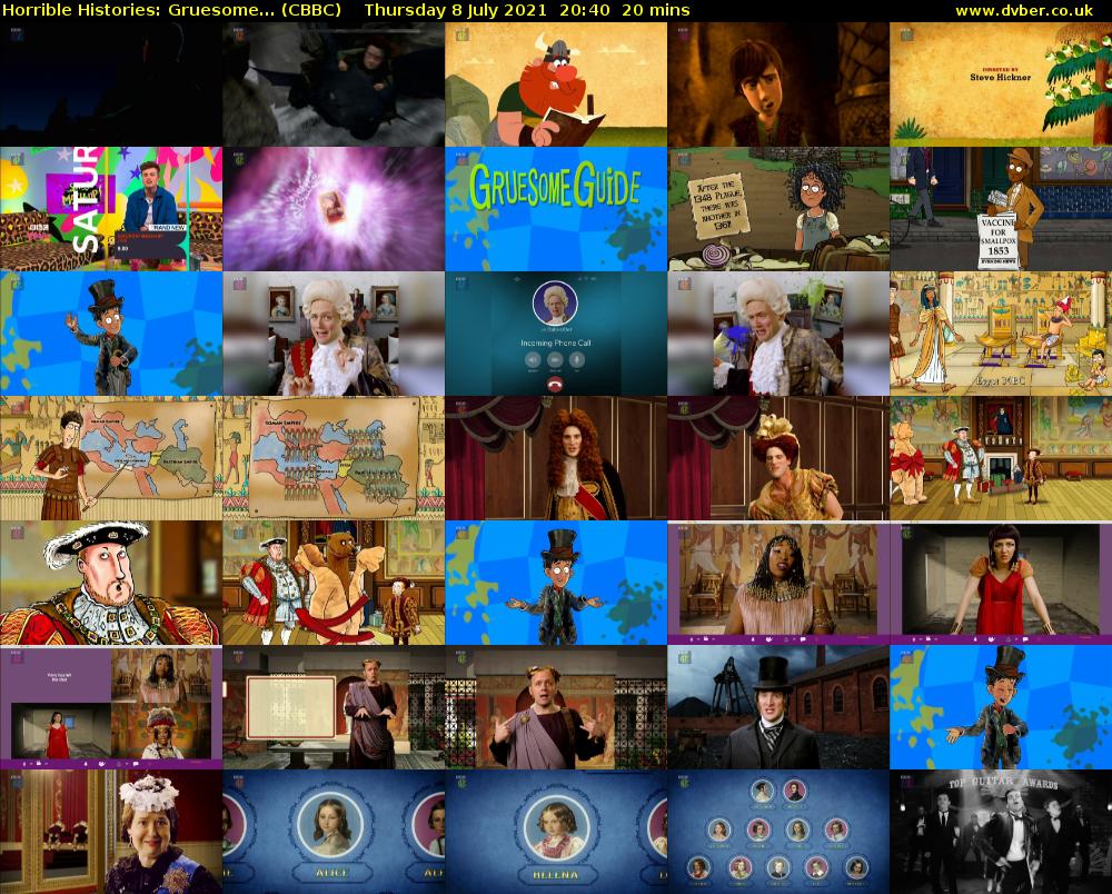 Horrible Histories: Gruesome... (CBBC) Thursday 8 July 2021 20:40 - 21:00