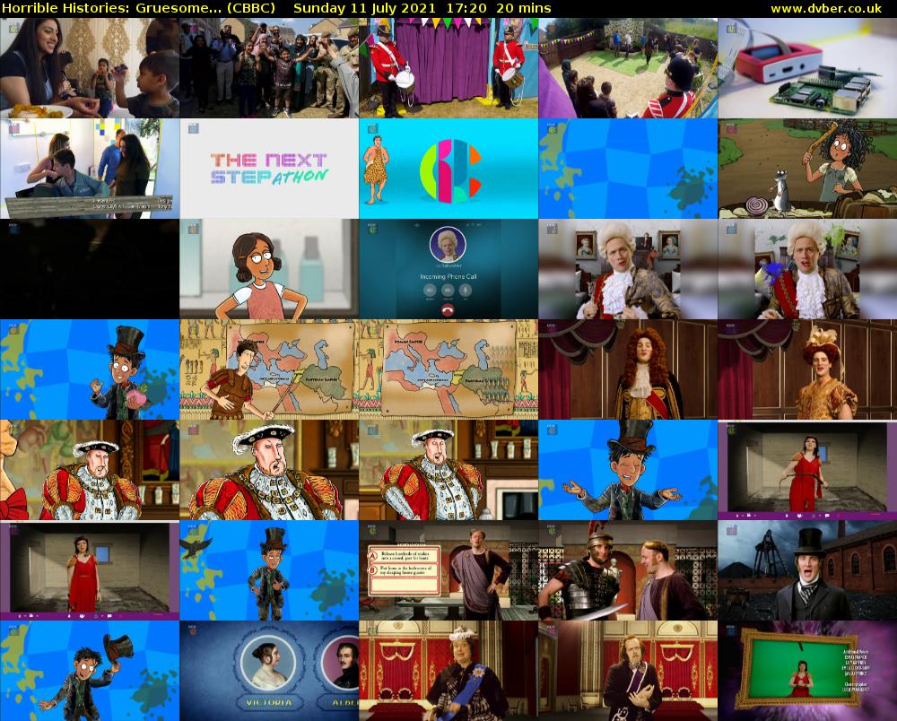 Horrible Histories: Gruesome... (CBBC) Sunday 11 July 2021 17:20 - 17:40
