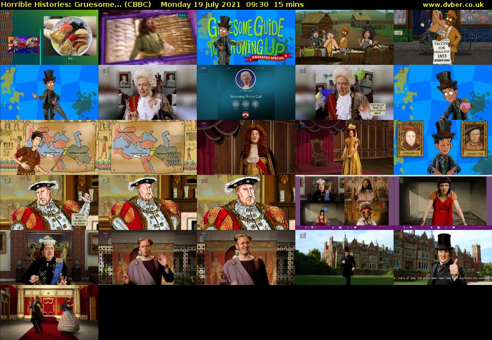 Horrible Histories: Gruesome... (CBBC) Monday 19 July 2021 09:30 - 09:45