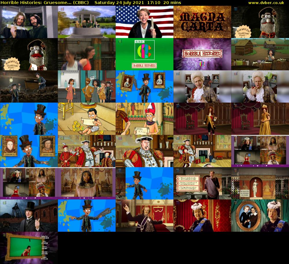 Horrible Histories: Gruesome... (CBBC) Saturday 24 July 2021 17:10 - 17:30