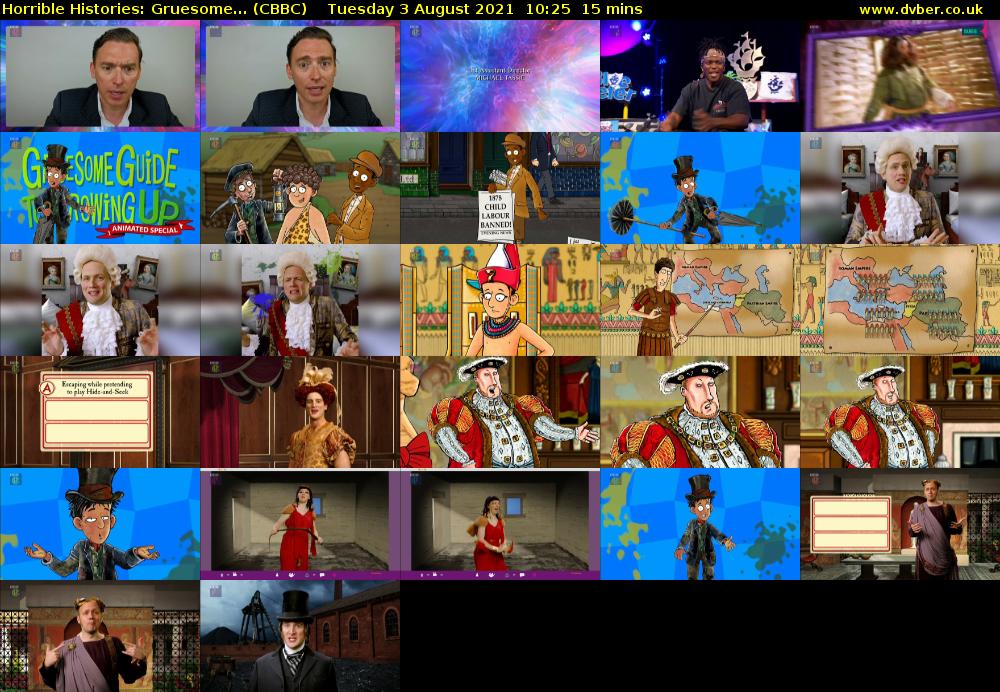 Horrible Histories: Gruesome... (CBBC) Tuesday 3 August 2021 10:25 - 10:40