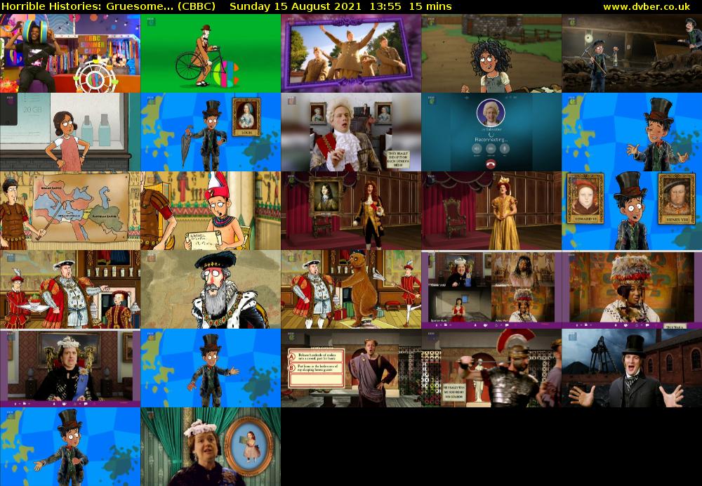 Horrible Histories: Gruesome... (CBBC) Sunday 15 August 2021 13:55 - 14:10