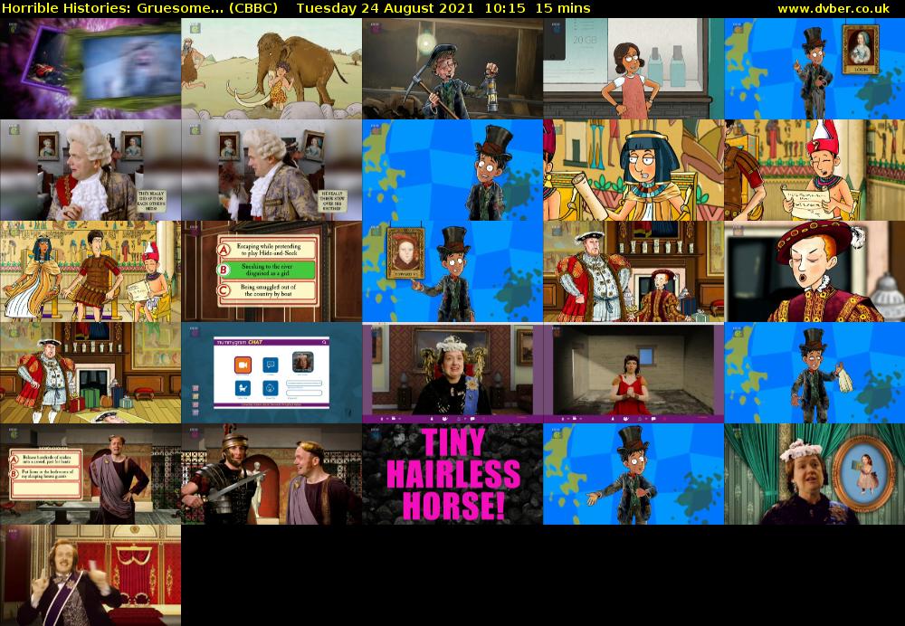 Horrible Histories: Gruesome... (CBBC) Tuesday 24 August 2021 10:15 - 10:30