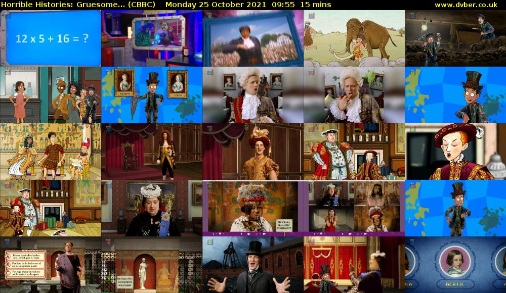 Horrible Histories: Gruesome... (CBBC) Monday 25 October 2021 09:55 - 10:10