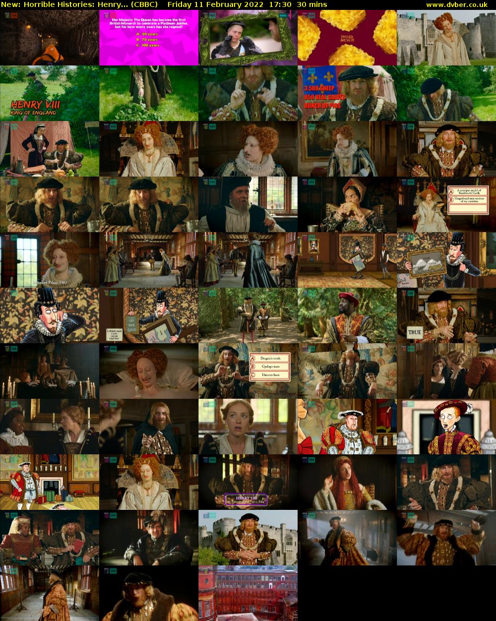Horrible Histories: Henry... (CBBC) Friday 11 February 2022 17:30 - 18:00