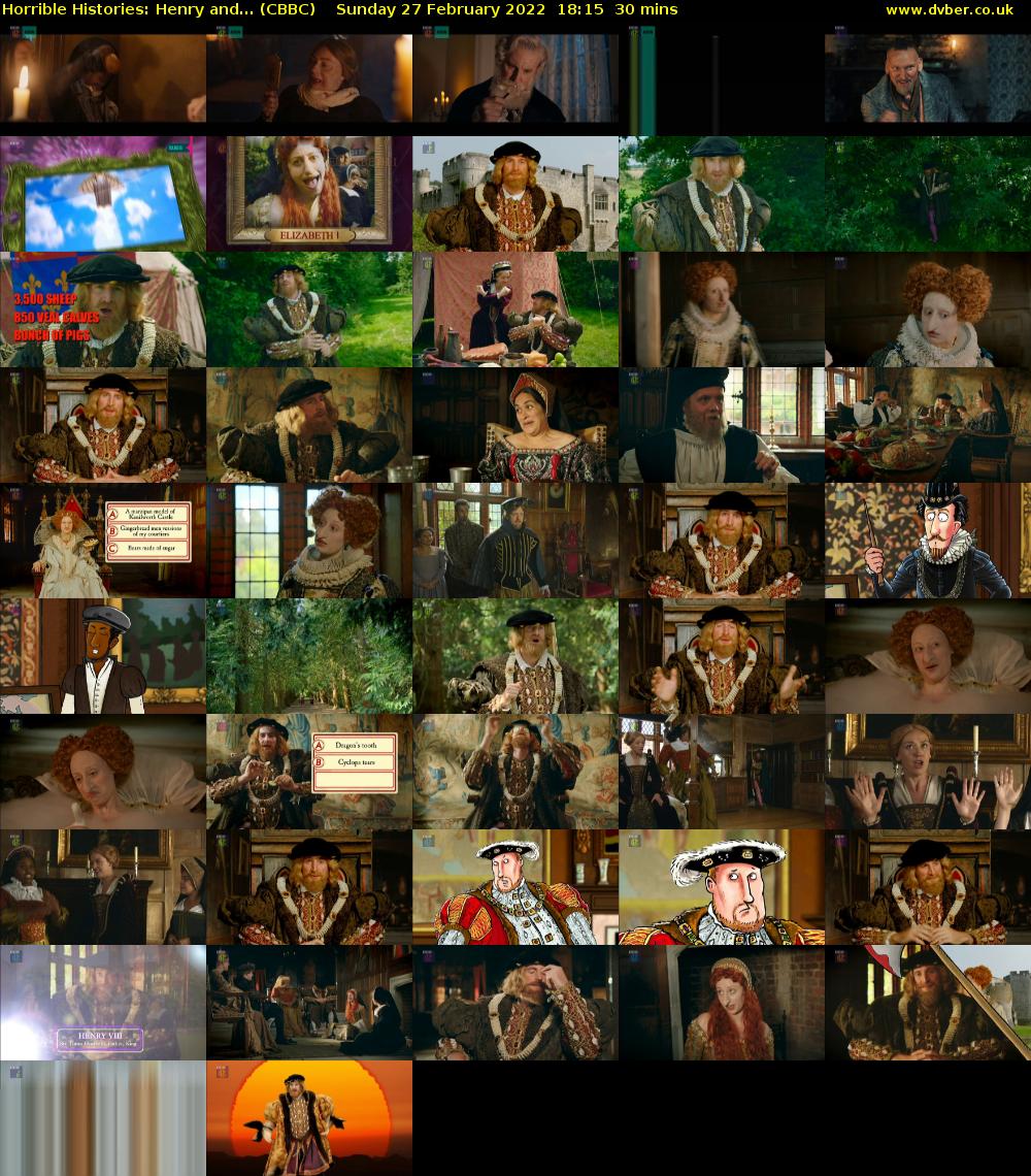 Horrible Histories: Henry and... (CBBC) Sunday 27 February 2022 18:15 - 18:45