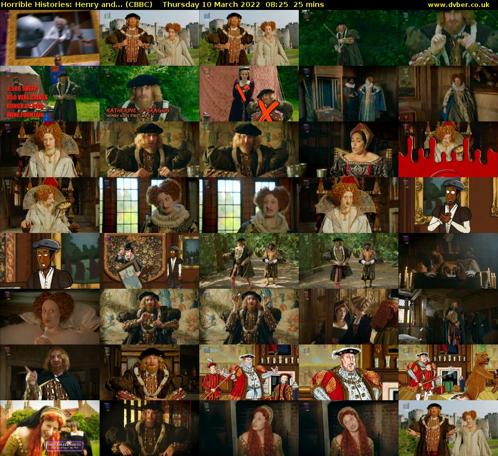 Horrible Histories: Henry and... (CBBC) Thursday 10 March 2022 08:25 - 08:50