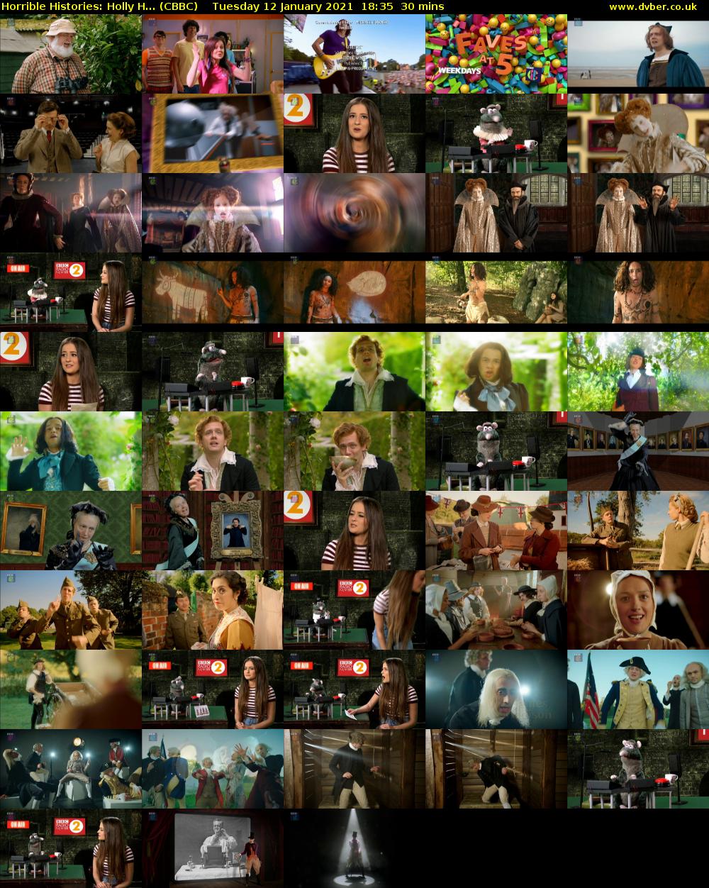 Horrible Histories: Holly H... (CBBC) Tuesday 12 January 2021 18:35 - 19:05