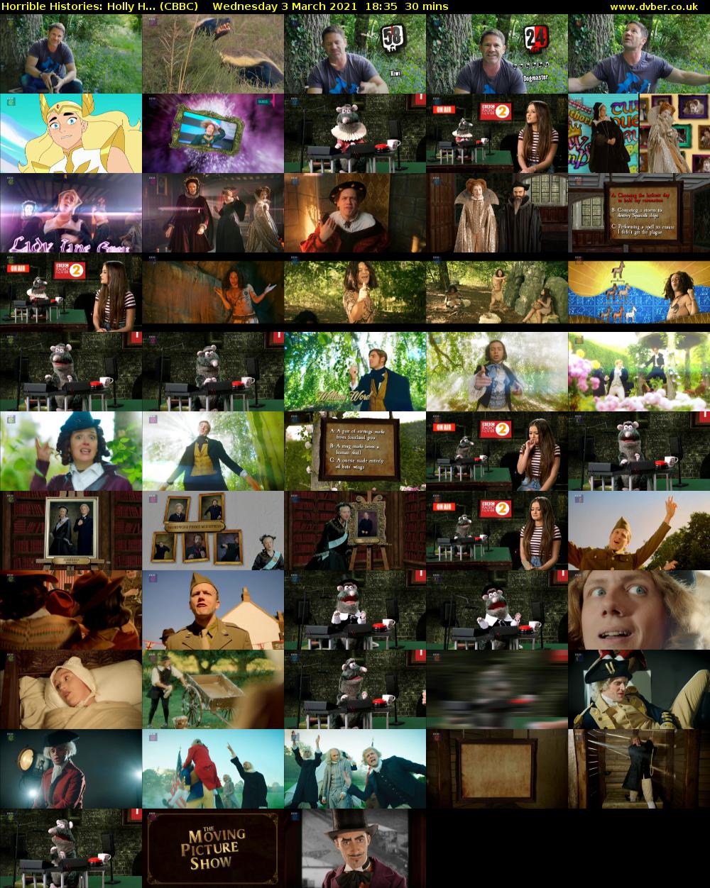 Horrible Histories: Holly H... (CBBC) Wednesday 3 March 2021 18:35 - 19:05