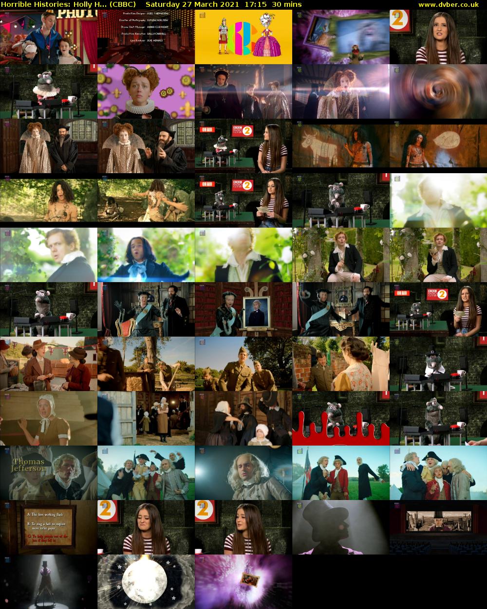 Horrible Histories: Holly H... (CBBC) Saturday 27 March 2021 17:15 - 17:45