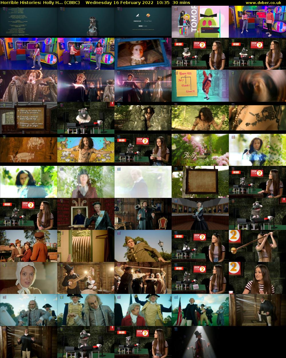 Horrible Histories: Holly H... (CBBC) Wednesday 16 February 2022 10:35 - 11:05