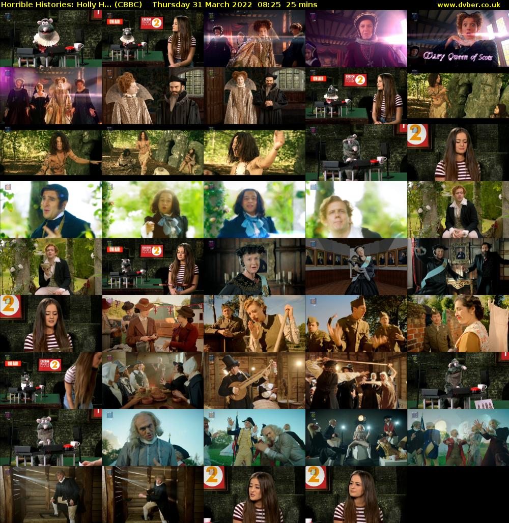 Horrible Histories: Holly H... (CBBC) Thursday 31 March 2022 08:25 - 08:50