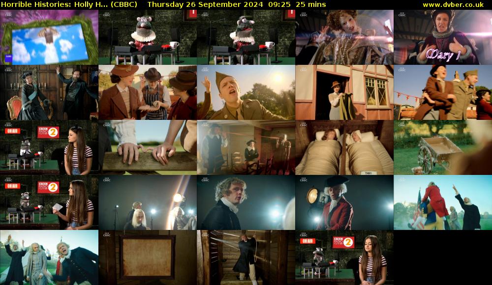 Horrible Histories: Holly H... (CBBC) Thursday 26 September 2024 09:25 - 09:50