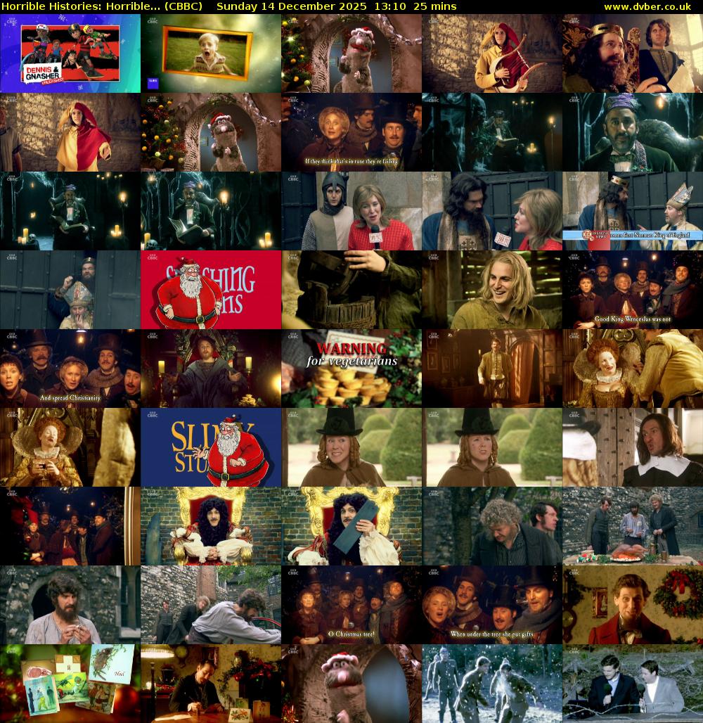 Horrible Histories: Horrible... (CBBC) Sunday 14 December 2025 13:10 - 13:35