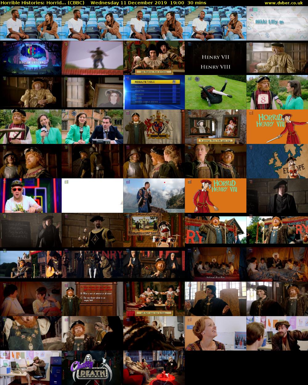 Horrible Histories: Horrid... (CBBC) Wednesday 11 December 2019 19:00 - 19:30