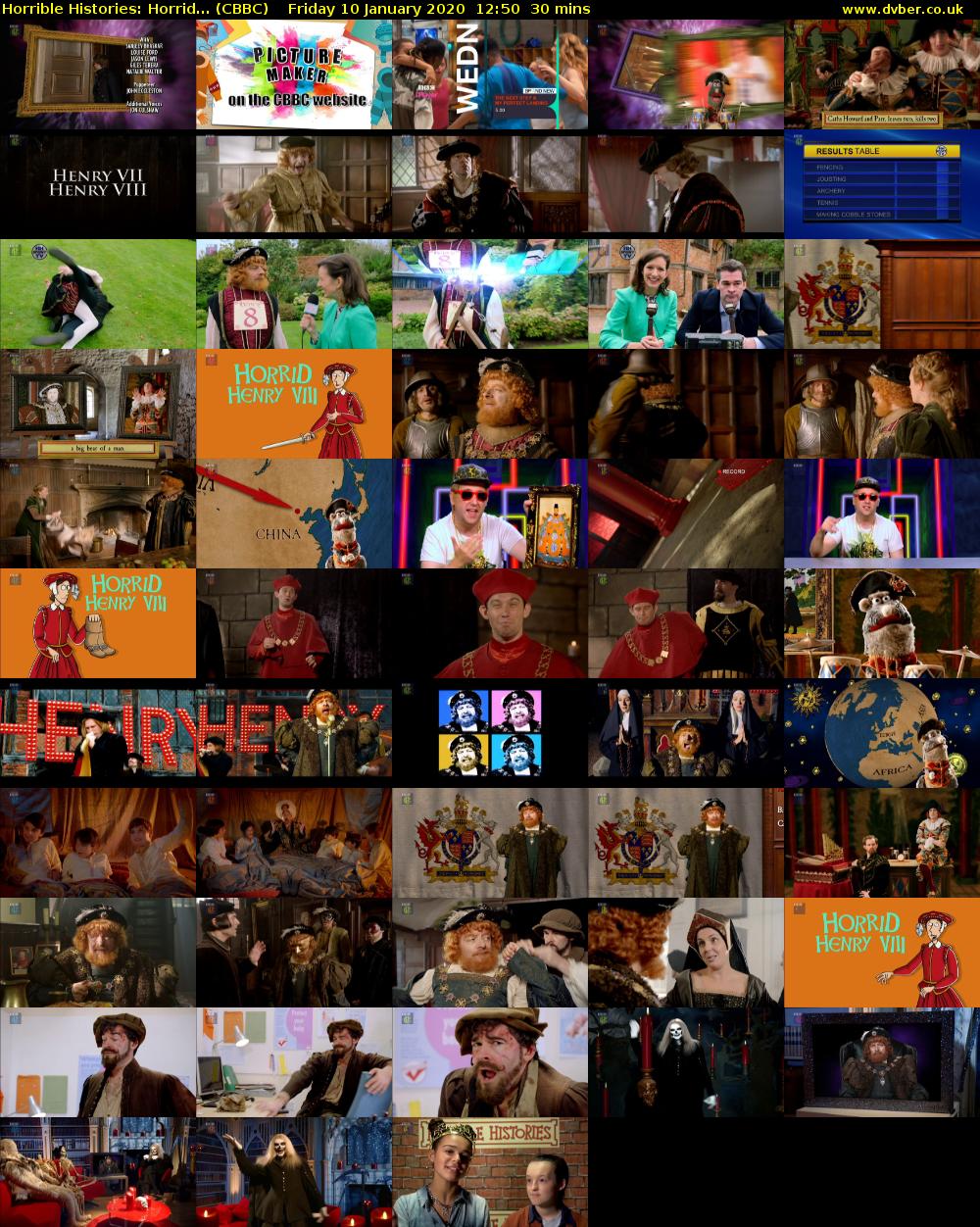 Horrible Histories: Horrid... (CBBC) Friday 10 January 2020 12:50 - 13:20