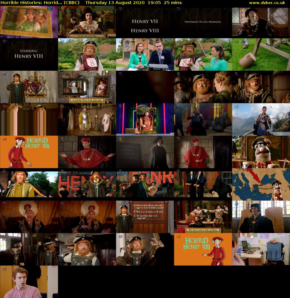 Horrible Histories: Horrid... (CBBC) Thursday 13 August 2020 19:05 - 19:30