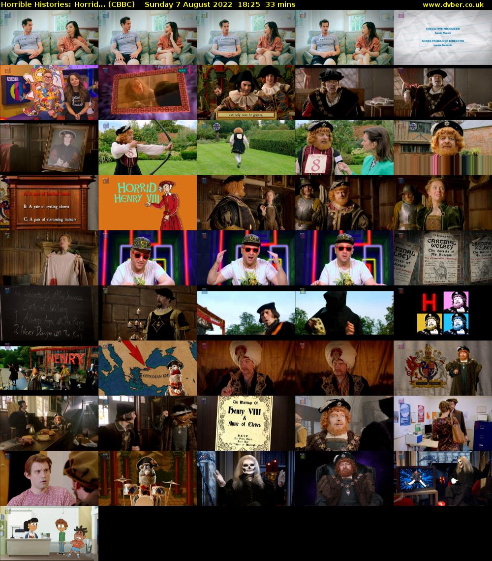 Horrible Histories: Horrid... (CBBC) Sunday 7 August 2022 18:25 - 18:58