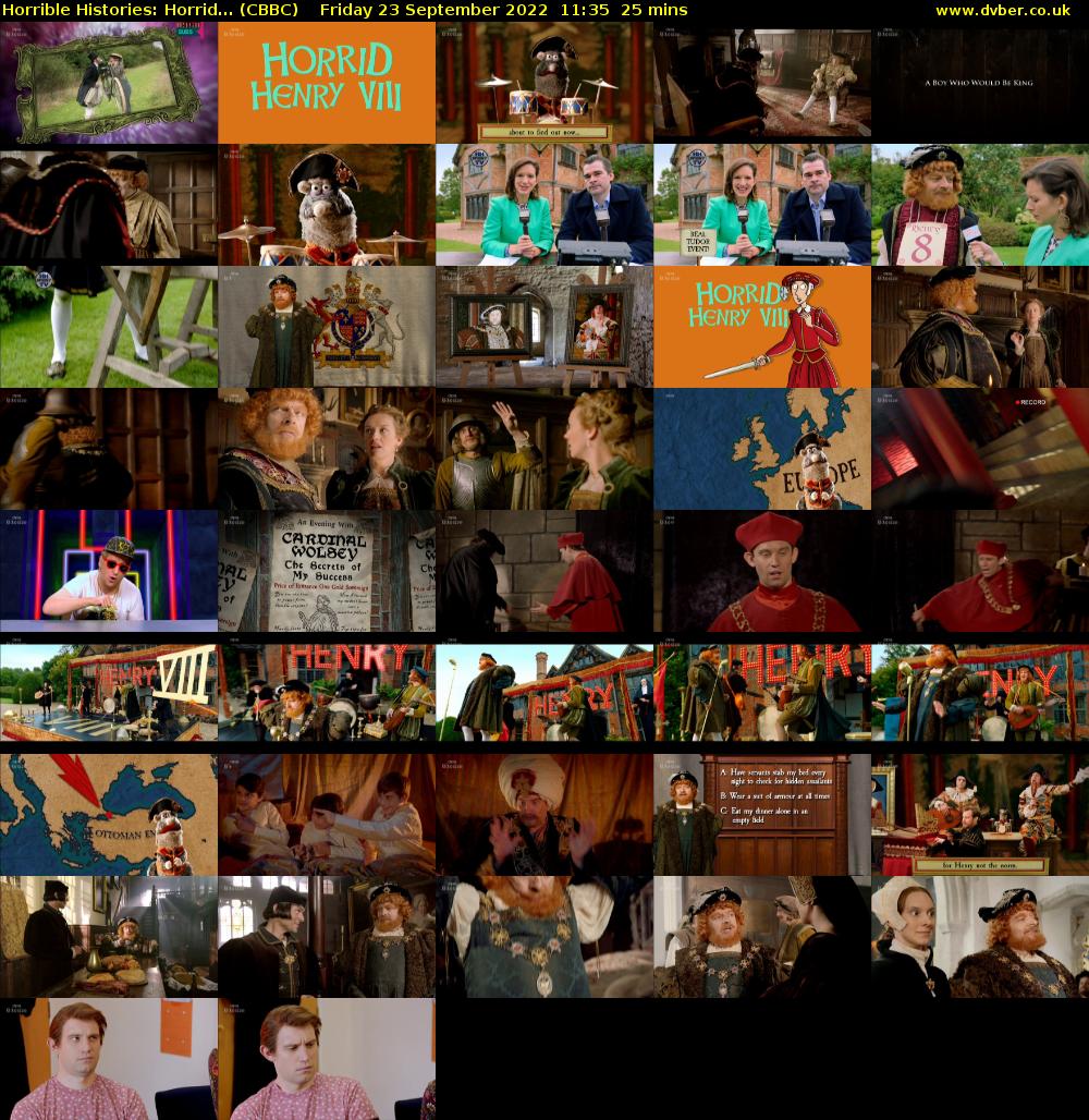 Horrible Histories: Horrid... (CBBC) Friday 23 September 2022 11:35 - 12:00