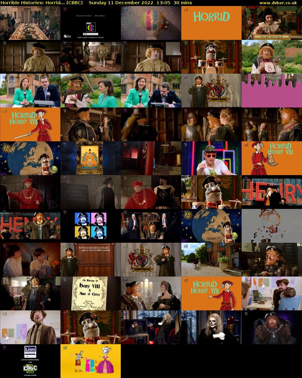 Horrible Histories: Horrid... (CBBC) Sunday 11 December 2022 13:05 - 13:35